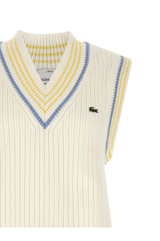 Thick knit vest White