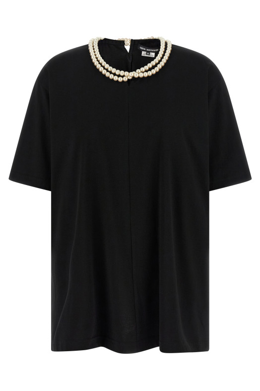 Pearl necklace t-shirt Black