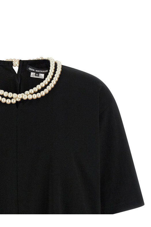 Pearl necklace t-shirt Black