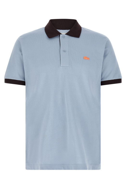 Logo patch polo shirt BLUE