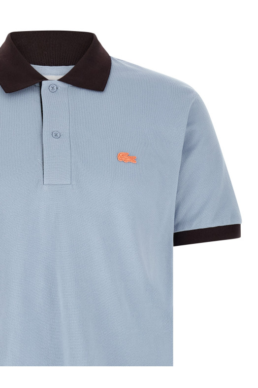 Logo patch polo shirt BLUE