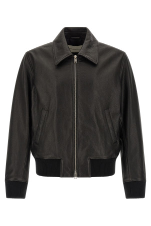 'Ami de Coeur' leather bomber jacket Black