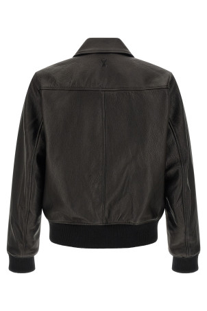 'Ami de Coeur' leather bomber jacket Black