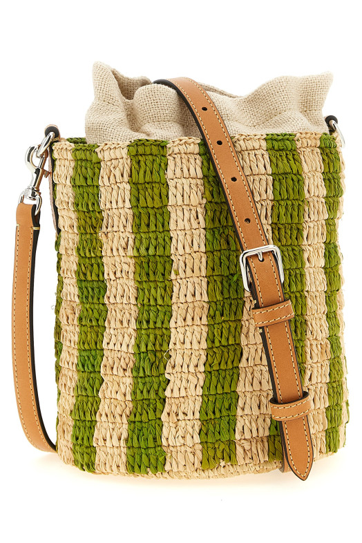 Маленька сумка-відерце Valentino Garavani з рафії, зелена W2B0T03IXUC8J