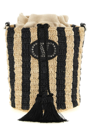 Маленька сумка-відерце Valentino Garavani з рафії, чорна W2B0T03IXUC8K