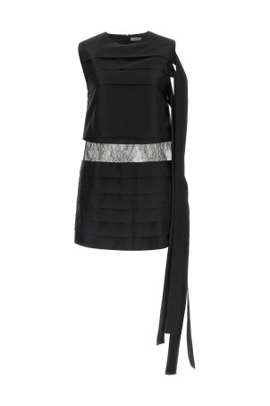 Lace insert dress Black