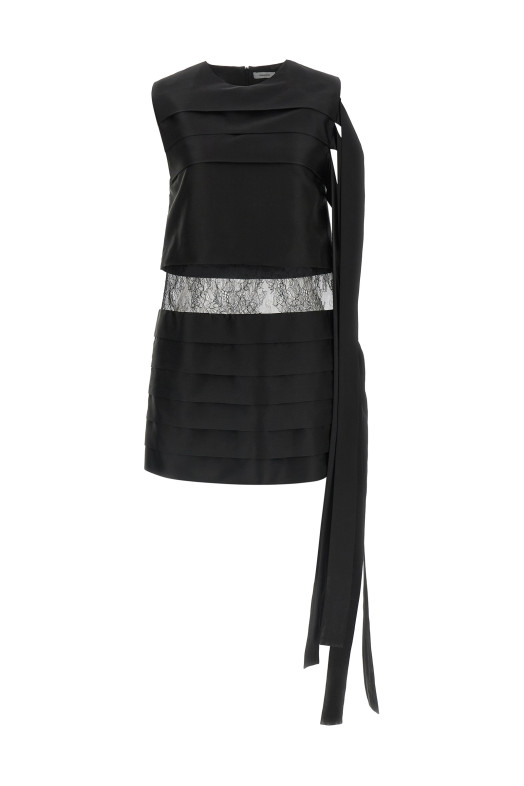 Lace insert dress Black