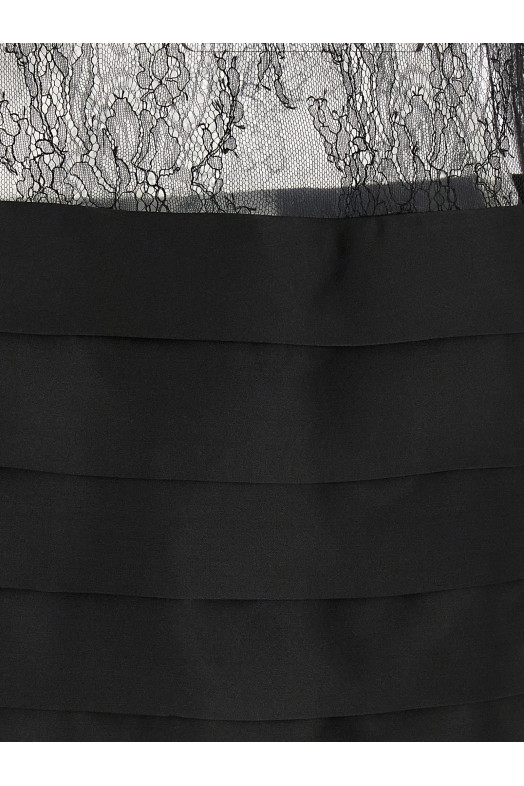 Lace insert dress Black