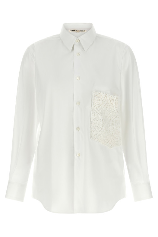 Crochet pocket shirt White