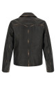 Antiqued leather jacket Black