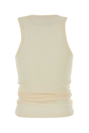 Cream stretch lyocell blend tank top Beige MAGDA BUTRYM (141526)