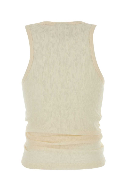 Cream stretch lyocell blend tank top Beige MAGDA BUTRYM (141526)