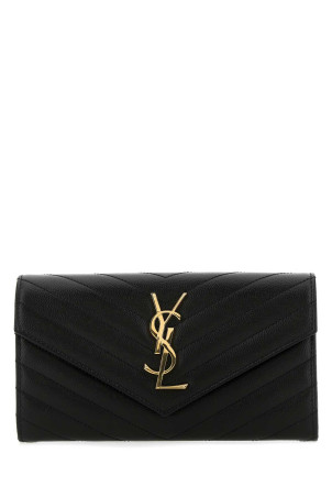 Black leather wallet Black SAINT LAURENT (372264BOW01)