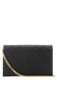 Black leather clutch Black SAINT LAURENT (377828BOW01)