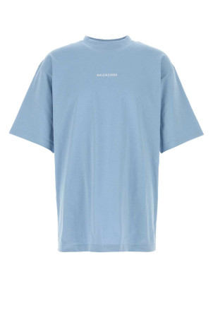 Light blue cotton t-shirt BALENCIAGA (764235TTVJ1)