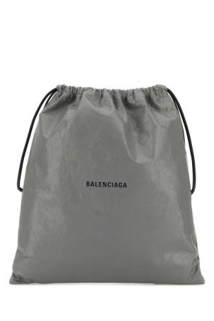 Серый кожаный клатч Dust Bag от BALENCIAGA (8510632ABH6)
