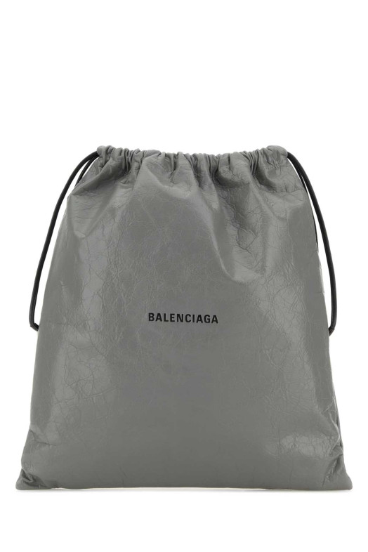 Серый кожаный клатч Dust Bag от BALENCIAGA (8510632ABH6)
