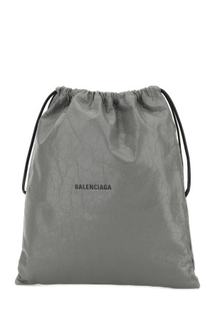 Серый кожаный клатч Dust Bag от BALENCIAGA (8510632ABH6)