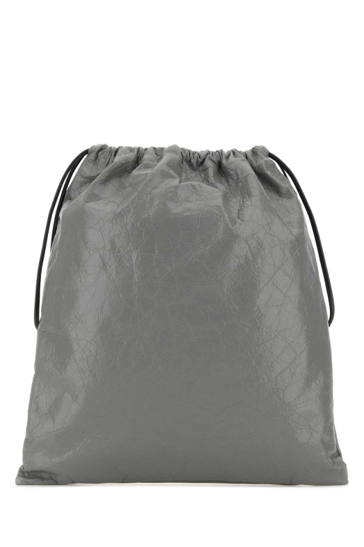 Серый кожаный клатч Dust Bag от BALENCIAGA (8510632ABH6)