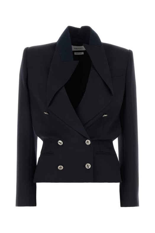 Navy blue wool blazer ALEXANDER MCQUEEN (859971QJAAC)