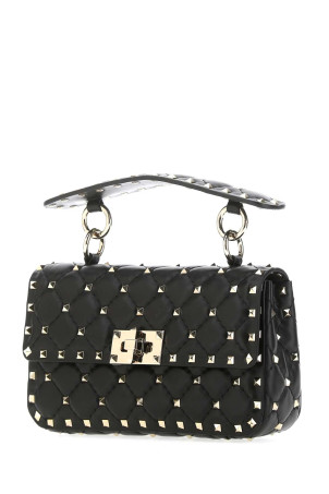 Black nappa leather small Rockstud Spike handbag Black VALENTINO GARAVANI (8W2B0123NAP)