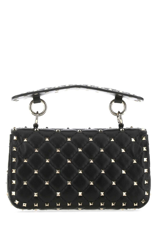 Black nappa leather small Rockstud Spike handbag Black VALENTINO GARAVANI (8W2B0123NAP)