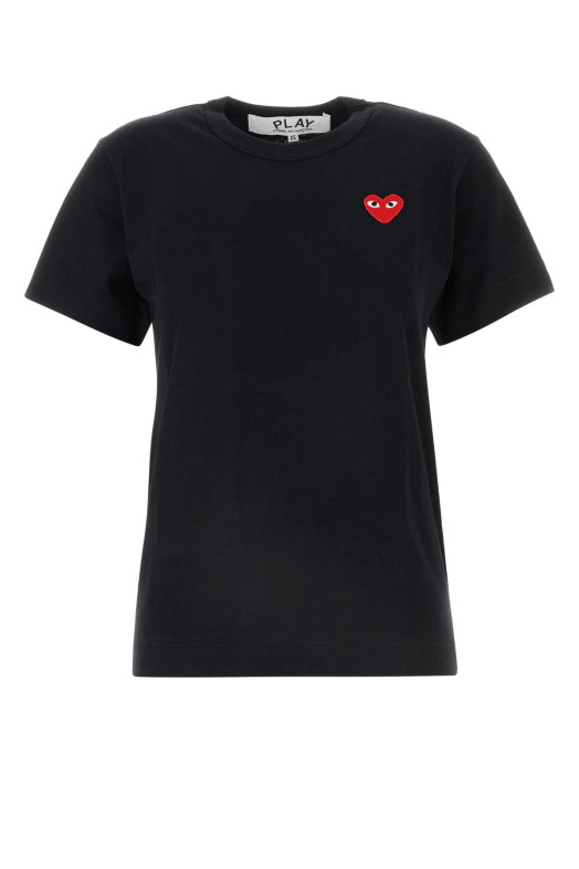 Black cotton t-shirt Black COMME DES GARCONS PLAY (AXT108051)