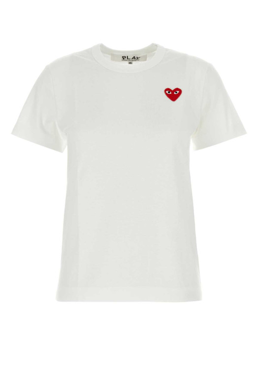 White cotton t-shirt White COMME DES GARCONS PLAY (AXT108051)