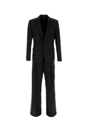 Black linen blend suit Black DOLCE & GABBANA (GK04ITFU4MC)