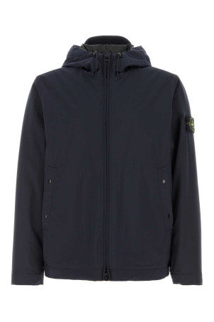 Navy blue stretch polyester padded jacket Black STONE ISLAND (L1S154100108S0A27)