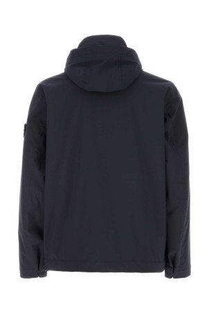 Navy blue stretch polyester padded jacket Black STONE ISLAND (L1S154100108S0A27)