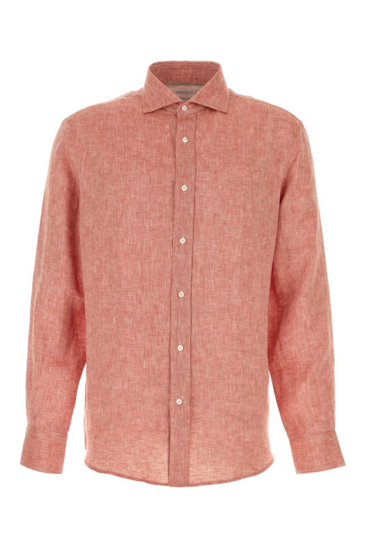 Melange red linen shirt BRUNELLO CUCINELLI (MM6840627)