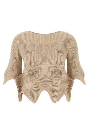 'Linkage' top Beige