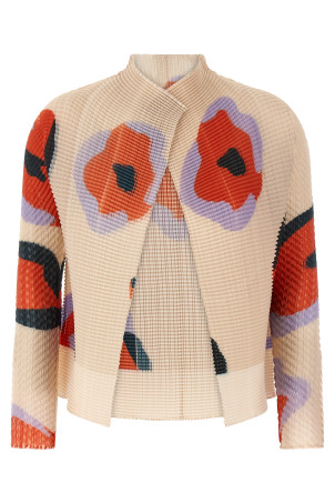 'Verve Pleats Top' cardigan Beige