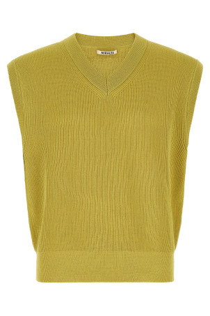 Ribbed knit vest Yellow