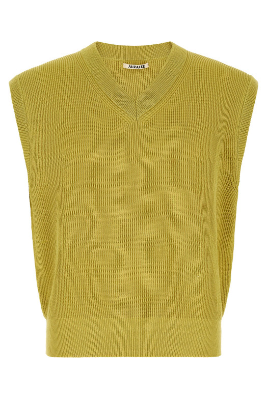 Ribbed knit vest Yellow