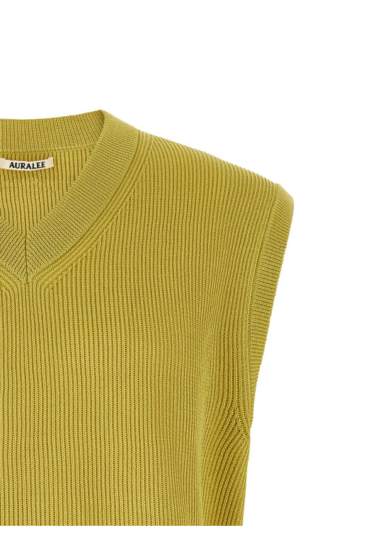 Ribbed knit vest Yellow