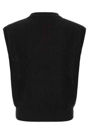 Ribbed knit vest Black