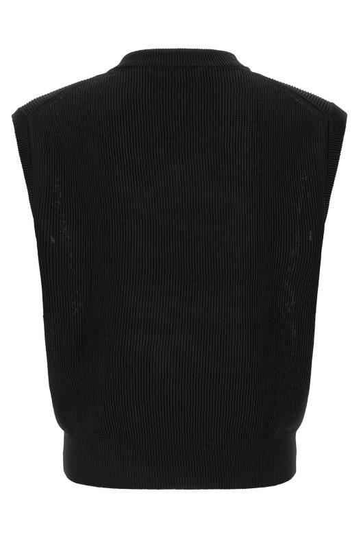 Ribbed knit vest Black