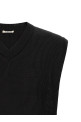 Ribbed knit vest Black