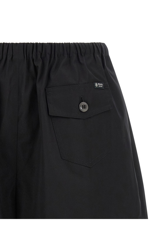 Шорти з попліну, чорні PRADA P235KSOOO1XV2F0002