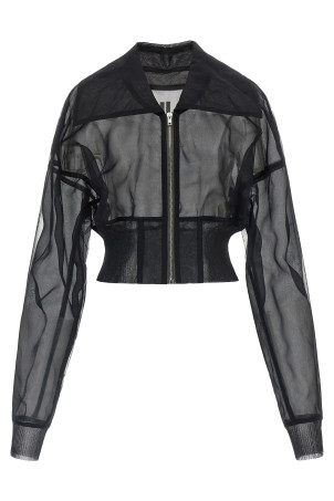 'Dracucollar cropped' bomber jacket Black