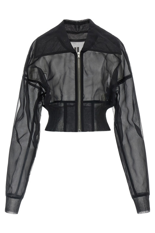 'Dracucollar cropped' bomber jacket Black