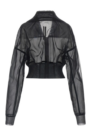 'Dracucollar cropped' bomber jacket Black