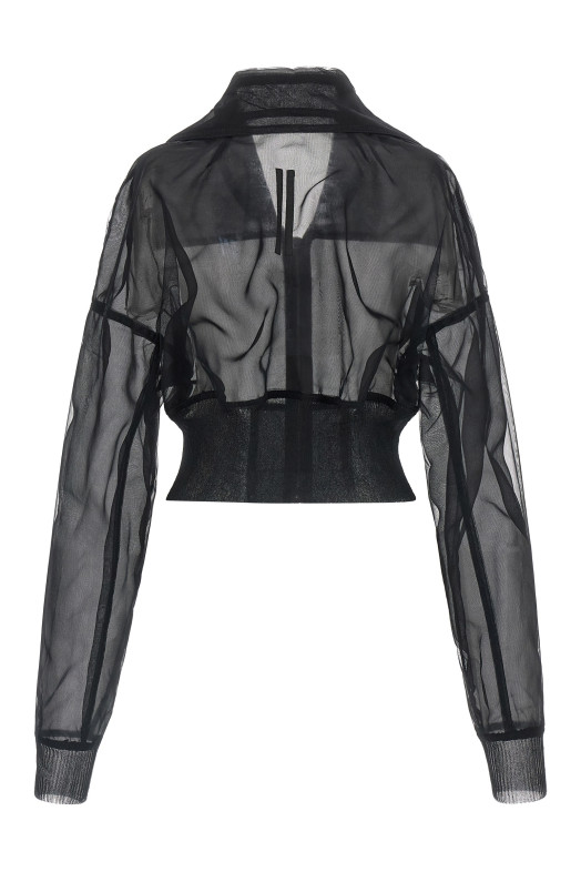 'Dracucollar cropped' bomber jacket Black