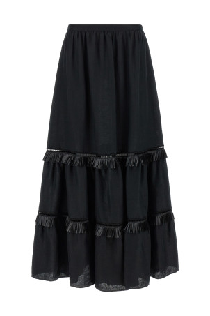 Fringed skirt Black