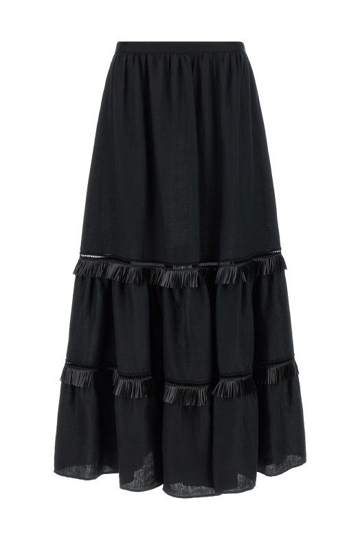 Fringed skirt Black