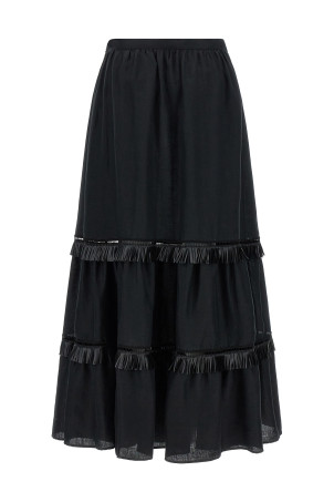 Fringed skirt Black