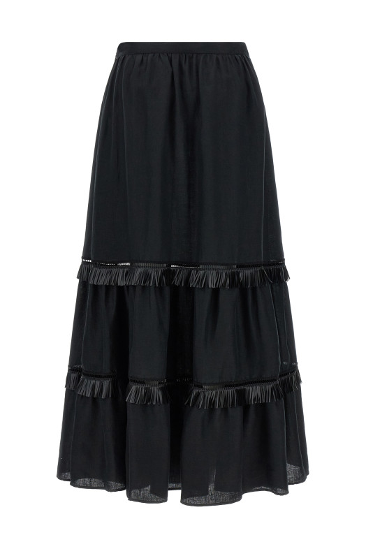 Fringed skirt Black