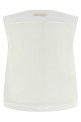 Denim and knit vest White